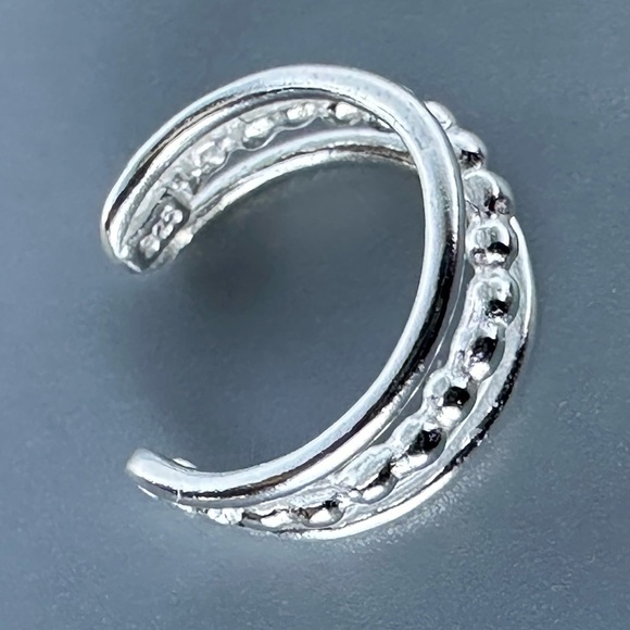 Sterling Silver Three Band Ear Cuff - Picture 7 of 13